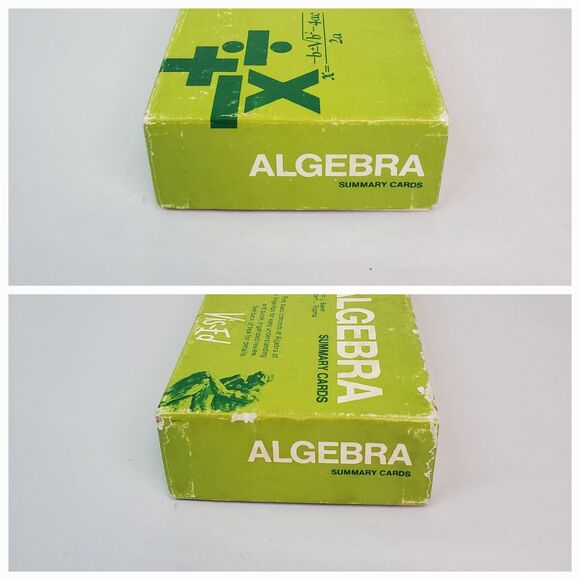 Vintage Vis-Ed Algebra Review Summary Study Flash Cards Educational Math Prep - Picture 8 of 10